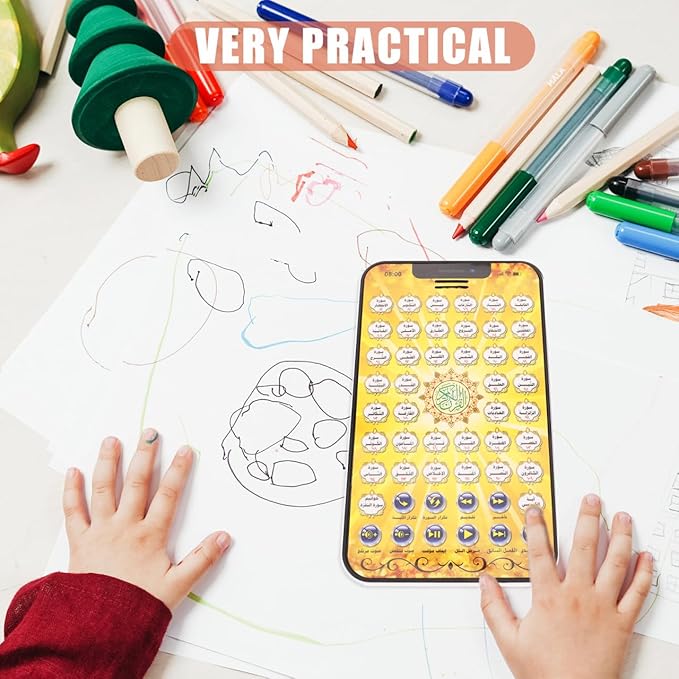 Alasum Arabic Learning Tablet for Kids Early Childhood Education Toy with Interactive Touchpad Plastic Educational Learning Machine Yellow