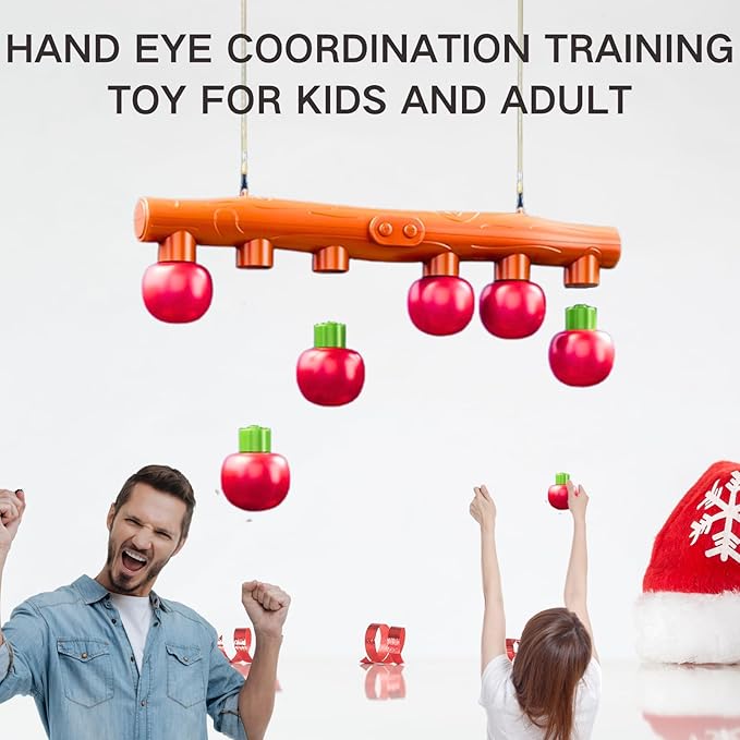 Upgrade Christmas Reflex Challenge Game, Catching Sticks Game, Hand Eye Coordination Training Toy, Christmas Reaction Time Training Toy for Kids and Adults