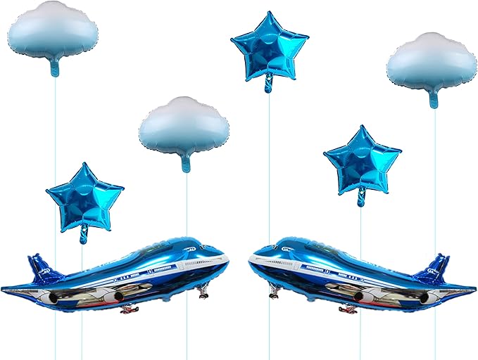 31inch Large Airplane Blue Party Decoration Airplane Balloon Birthday Party Supplies (Two airplanes)