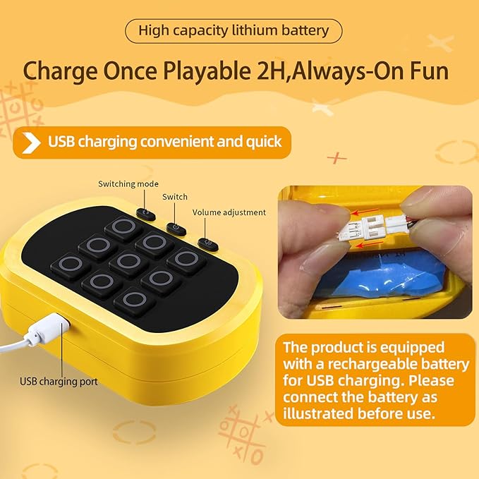 Fits Tic Tac Toe Games for Kids: 5-in-1 Handheld Puzzle Game Console - Portable Board Game Toy for Kids Age 6-12 and Adults Travel Car Ride - Birthday for Girls Boys