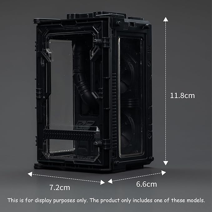 JOYTOY 5'' Display Box,Action Figures Display Case - Individual Soldier Hangar Display Case - Shadow Black B - Dustproof Collectibles Box Ages 15+