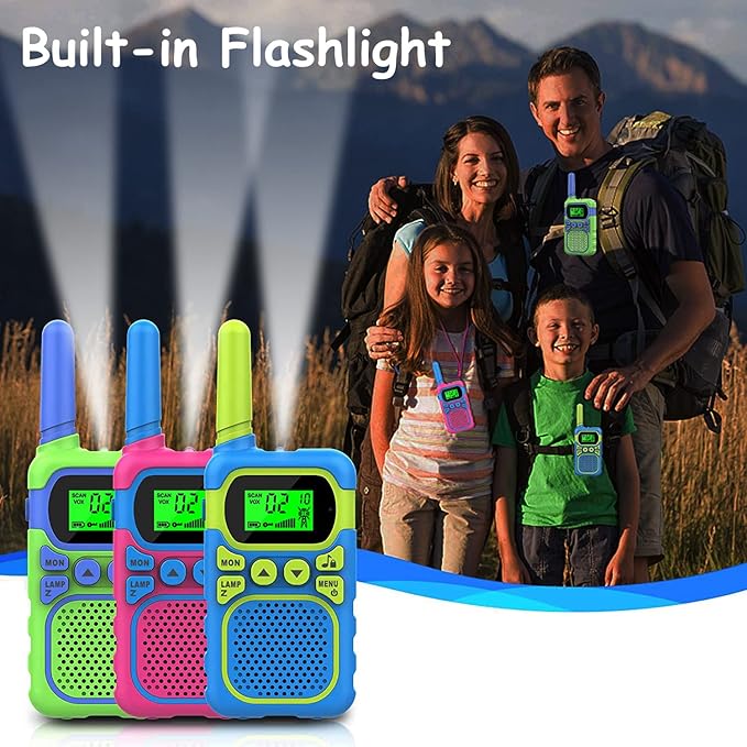 Kids Walkie Talkies for 3-12 Year Old Boys Girls,Children Walkie Talkies 3 KM Long Range & 22 Channels 2 Way Radios,Kids Outdoor Toys Birthday Gift (Battery Operated)