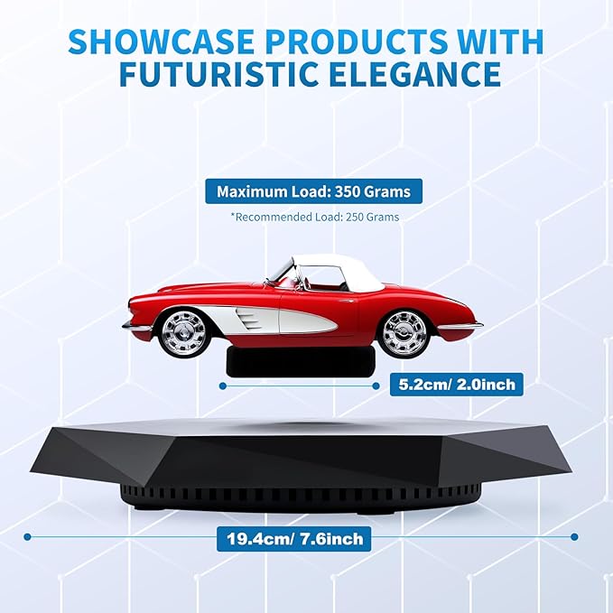 Levitating Display Stand, Magnetic Levitation for Collectibles and Model Cars, Floating Display for Toys and Figures, Hovering Platform, Maglev Rotating Levitator and Holder