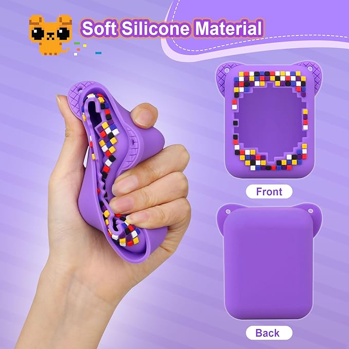 Canboc Silicone Case for Bitzee Orginal Interactive Toy Digital Pet, Protective Skin Cover for Bitzee Virtual Electronic Digital Pet, Purple (Case Only)