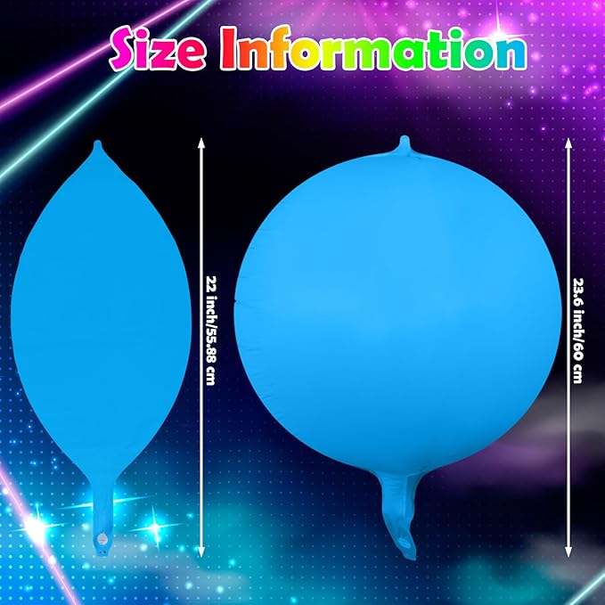 6 Pcs 22 Inches Glow in The Dark UV Neon Balloons Glow Party Supplies Neon Foil Balloons 90 80s Hip Hop for Halloween Christmas Birthday Wedding Anniversary Backdrop Decor