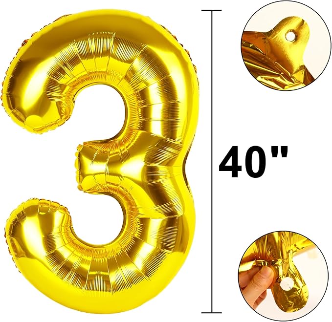 40 Inch Gold Balloon Number 13 Balloon,Jumbo Mylar Foil Helium Balloon for 13 Birthday Digital Balloons for Birthday Party,Wedding Anniversary Party Decorations