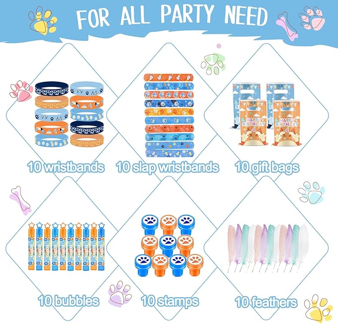 160Pcs Birthday Theme Party Favors Gift Supplies Glasses Bubbles Stamps Stars Balloons Keychains Goodie Bags Cards Wristbands for 10 Guests Decorations Decor