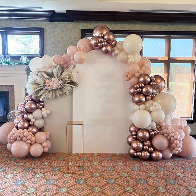 Boho Balloon Arch Kit,Retro Dusty Pink Apricot Brown Rose Gold Pastel Balloons for Girl Baby Shower Decorations Bridal Boho Wedding Engagement Anniversary Pink Birthday Party Decorations