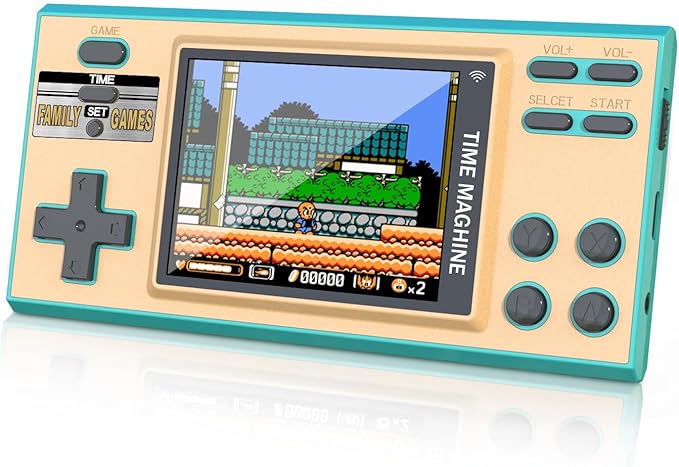 Kids Handheld Game Console with 200 Video Games for Kids, 16 Bit Games Travel Toys, 3 Inch Screen Pocket Game, Electronic Learning & Education Toys, Gifts for Boys and Girls (Blue)