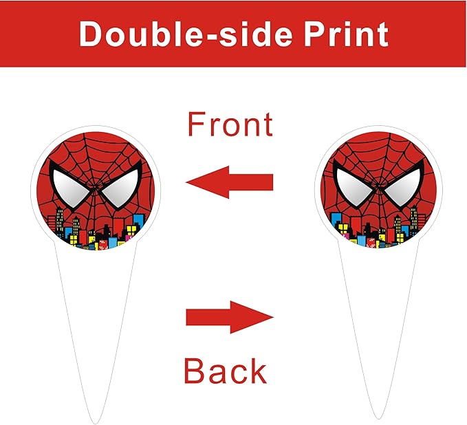 25PCS Cartoon Red Cake Toppers Cupcake Toppers Cake Decorations,Birthday Party Supplies Decorations.