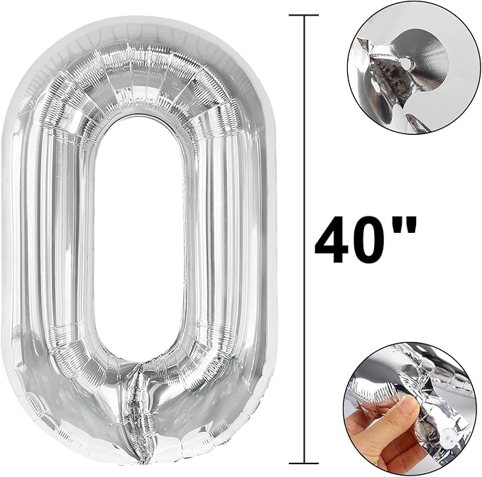 40 Inch Silver Number 30 Digital Balloon,Jumbo Mylar Foil Helium Balloon for 30 Balloons for Birthday Party,Wedding Anniversary Party Decorations