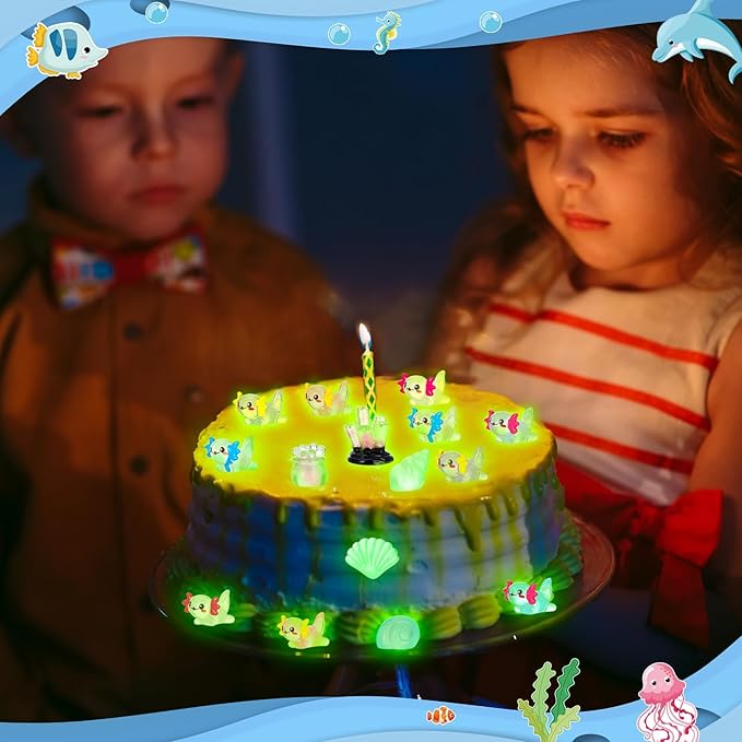 42 Pcs Axolotl Cake Topper Accessories Include 1 Happy Birthday Cake Topper 8 Artificial Seagrass 33 Axolotl Miniature Figures Ocean Decorations for Baby Shower Birthday Party Supplies