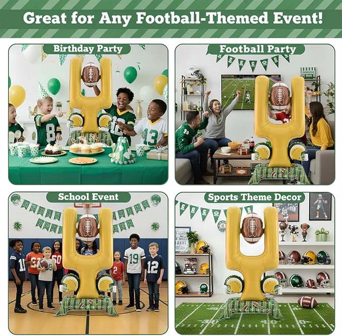 Football Party Supplies, 59 Inch Standing Football Goal Post Balloons for Party Decorations, Sports Theme Birthday, Game Day Celebration, Outdoor & Indoor Photo Backdrop