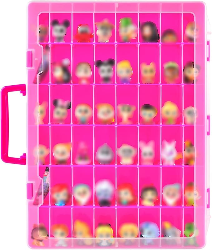 Display Case Compatible with Disney Doorables Collectible Mini Figures/for MGA Entertainment Miniverse. Toys Storage Organizer for Multi Peek/for Village Peek Characters (Box Only)- Rose Red
