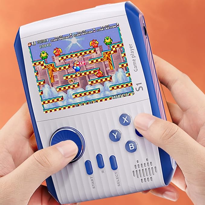Portable Handheld Games Retro Mini Video Games，Handheld Game Console with 666 Classical FC Game 3.0" Color Screen，Birthday for Boys Girls and Adults (S1-White)