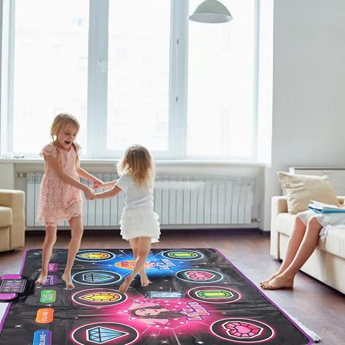 Dance Game Mat Kids Dance Pad Electronic Mat with Wireless 5 Game Modes & Dazzling Lights for Girls & Boys Ages 3-12 Years Old