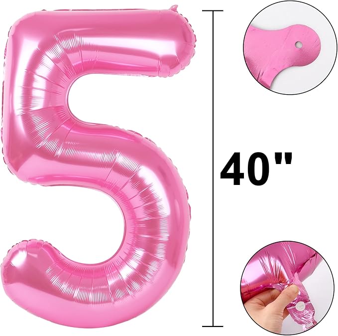 40 Inch Pink Number 25 Digital Balloon,Jumbo Mylar Foil Helium Balloon for 25 Balloons for Birthday Party,Wedding Anniversary Party Decorations