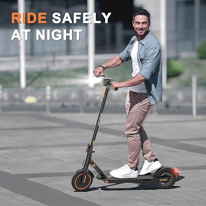 VOLPAM Electric Scooter, 350W/500W Powerful Motor, 8.5"/10" Solid Tires, 19/21Mph, 28/23/21/16 Miles Max Range, Dual Braking