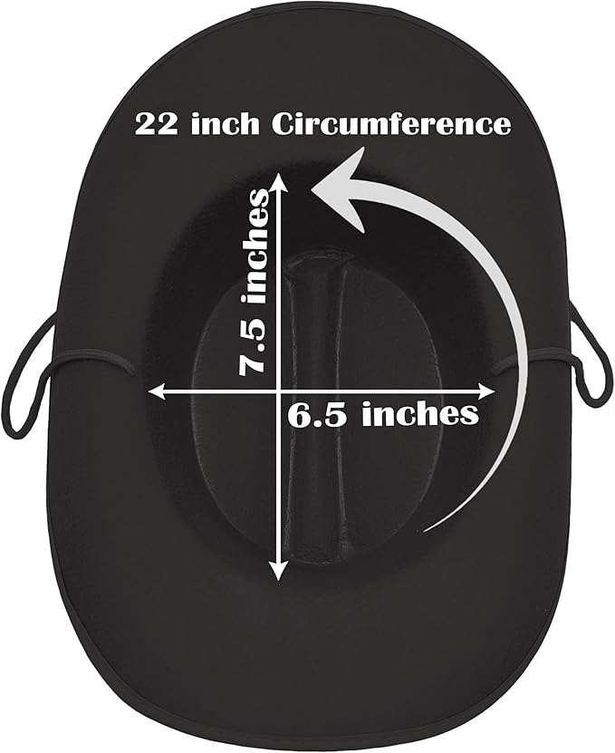 The Dreidel Company Cowboy Felt Western Hat, 22" Circumference Dress Up Costume Clothes for Kids, Pretend Play, Party Favors