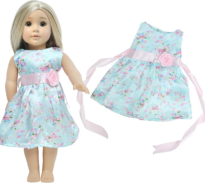 5 Sets 18 Inch Girl Doll Wedding Gown, Fashion Clothes and Accessories, 1 Bride Gown with Veil, 4 Satin Doll Dresses, Gift for American Doll Clothing