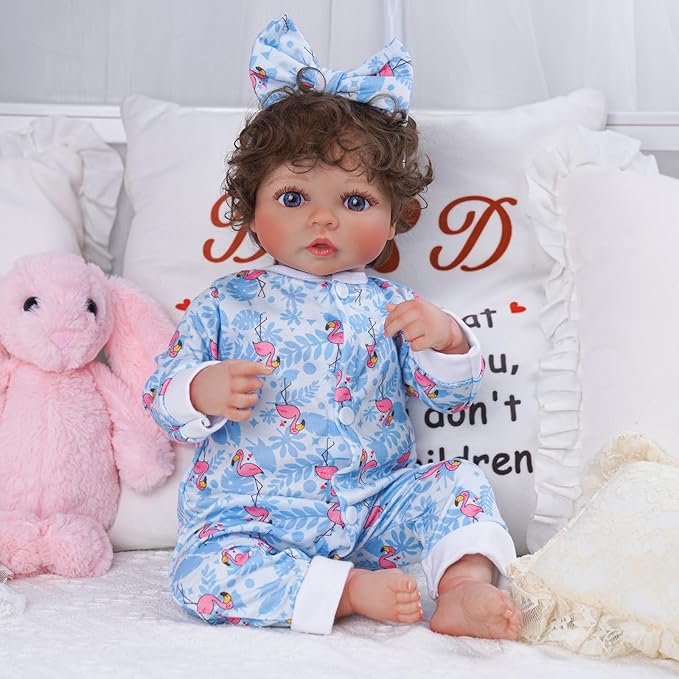 BABESIDE Reborn Baby Doll Clothes for 17-22 Inch Dolls, 5 Sets Baby Doll Clothes Outfits Accessories - Romper Suit and Headband for Baby Doll Boy&Girl Kids Age 3+ Gift