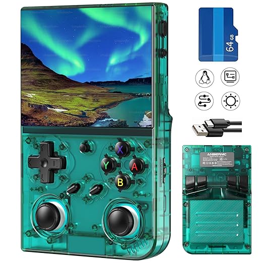 Classic Up Retro Handheld Game Console,Portable Game with 3.5 Inch IPS Screen,with 64G TF Card Pre-Installed 4353 Games Supports 5G WiFi Bluetooth HDMI and TV Output 35XXPRO