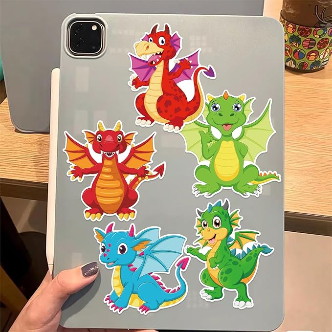24 Sheet Dragon Stickers Make Your Own Dragon Sticker for Kids 3+, Cartoon Make-a-face Sticker Girls Boys Dragons Birthday Party Decorations,DIY Dragons Craft Birthday Party Favor Supplies