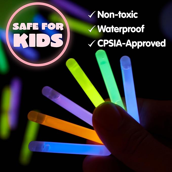 JOYIN 100 Pcs Easter Eggs with 150 Pcs Mini Glow Sticks for Kids Glow-in-The-Dark Basket Stuffers Fillers Gift, Easter Eggs Hunt Game Party Favors Classroom Decorations Supplies