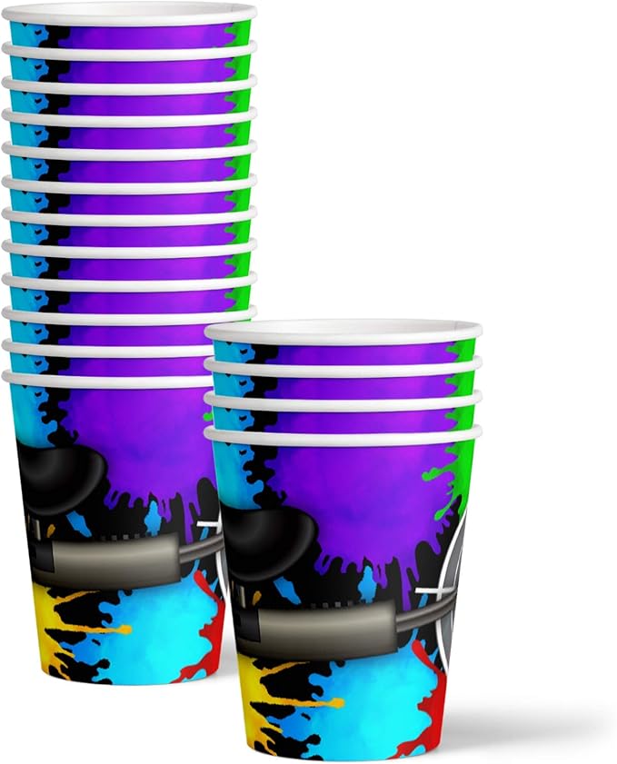 Paintball Birthday Party Supplies Set Plates Napkins Cups Tableware Kit for 16