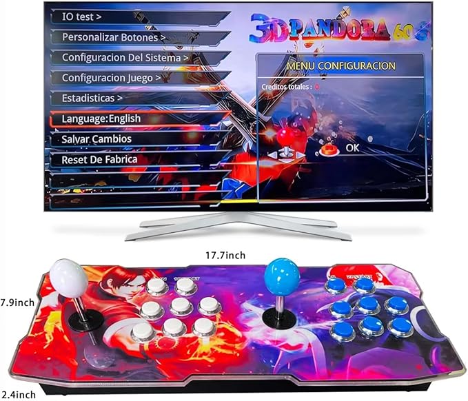 FVBADE [30000 Game in 1] 70S Pandora Box mini Arcade Console for Children Compatible PC & Projector & TV ,3D Games 1-4 Players Double Joystick Favorite List Game Category Save/Search/Hide/Pause Games