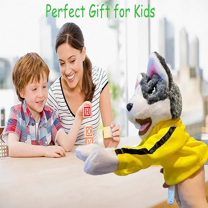 Kung Fu Husky, Punching Puppet, Dog Hand Puppet - Boxing Puppets, Kung Fu Animal Toy Husky Gloves with Sounds and Boxing Action, Boxing Puppet for Kids & Gifts.
