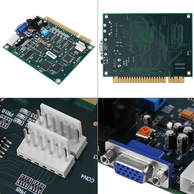 Jeanoko Jamma 60 In1 Multicade Board Cga Vga Output for Game Machine 19×18×2 Classical Video Game 60 in 1 Electronic