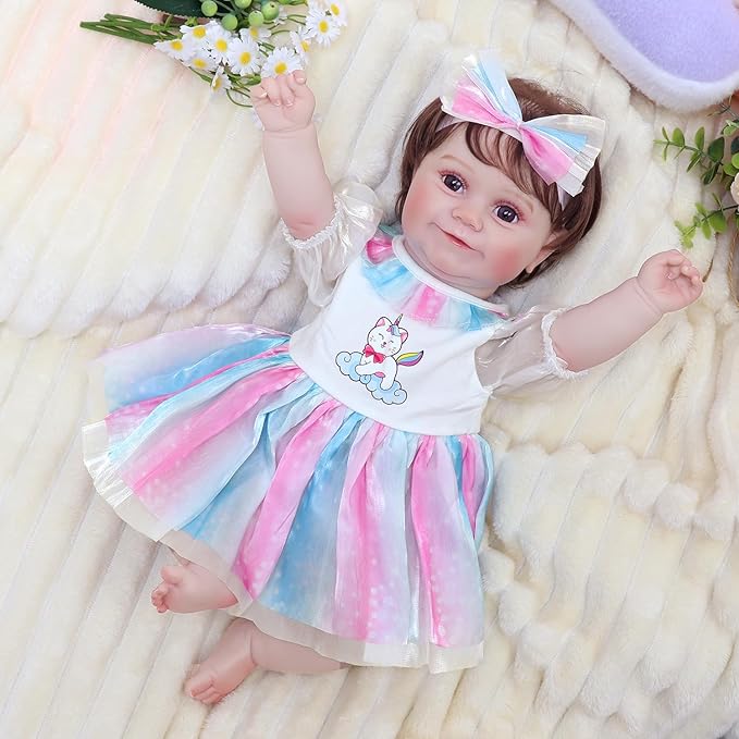 4 Sets Doll Clothes and Accessories for 20-22 Inch Dolls, 9 Pcs Clothes Dresses Outfits Including Dress, Headbands, Blindfold, Top and Pants