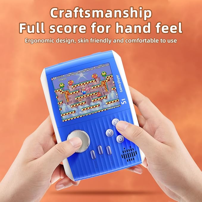 Portable Handheld Games Retro Mini Video Games，Handheld Game Console with 666 Classical FC Game 3.0" Color Screen，Birthday for Boys Girls and Adults (S1-Blue)