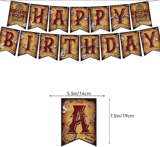 Escape Room Birthday Party Decorations Mystery Escape Room Party Supplies Includes Happy Birthday Banner Cake Topper Cupcake Toppers Balloons