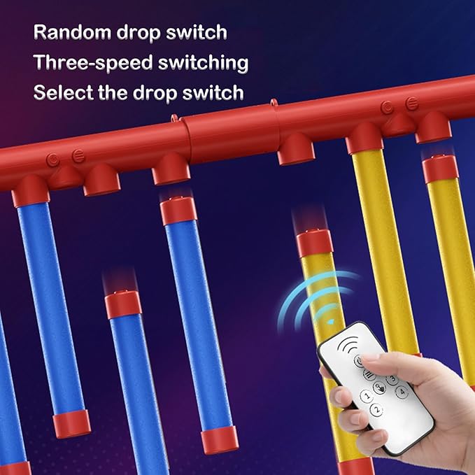 2026 Reflective Drop Stick Challenge Game - Hand-Eye Coordination Reflex Training Toy with 3 Adjustable Speed Modes - Engaging Catching Sticks Game for All Ages