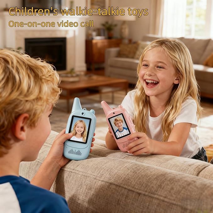 Kids Walkie Talkies 2 Pack - Rechargeable Walkie Talkies for Kids with Clear Sound, Long Range Indoor Outdoor Kids Walkie Talkies Toys for 3-12 Year Old Boys Girls, (Pink+Pink)