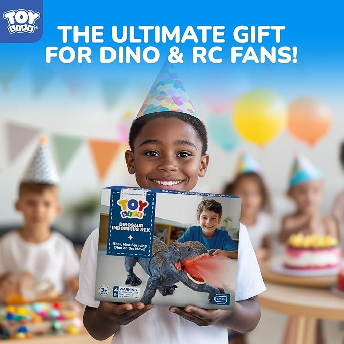 STEAM Life Remote Control Dinosaur Toy, RC T-Rex with Lights, Sounds & Mist Spray, Walking Robot Dinosaur Toys for Boys Age 4-7, Rechargeable Large Dinosaurs Toy Gift