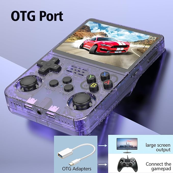 Retro Handheld Game Console Preload 20000+ Games 12+Emulators , Retro Gaming Console 3.5-inch IPS Screen (Lake Blue)