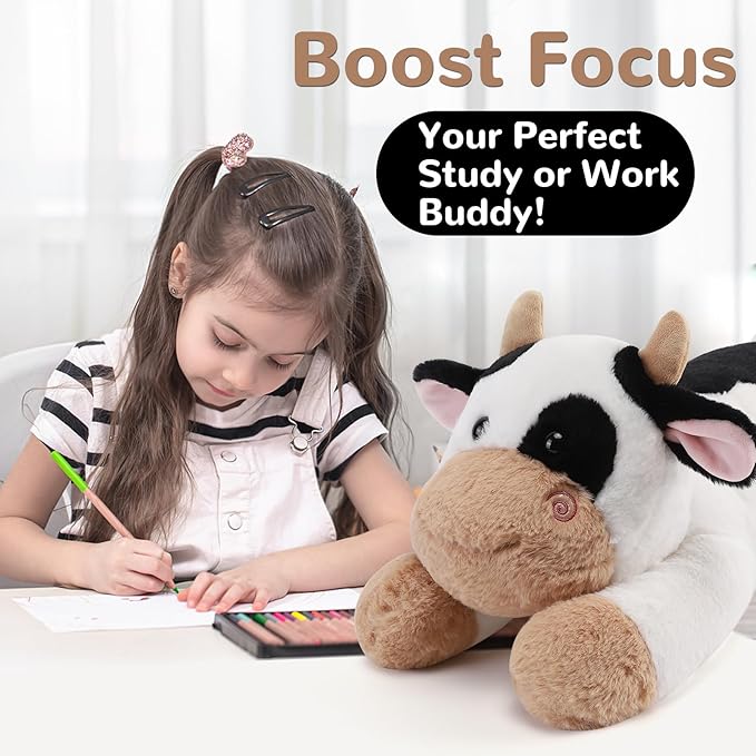 Cow Weighted Stuffed Animals - 28 Inch 5.0 Pounds Weighted Plushies Cow Stuffed Animals - Large Plush Pillow - Cute Plush Toys Gifts for Kids & Adults (28" 5.0 lbs)