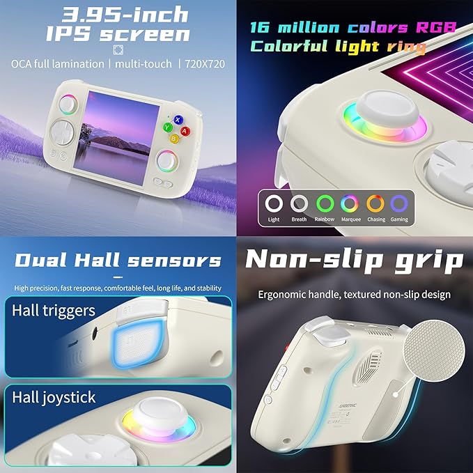 Aivuidbs rgcube Games Handheld 3.95 Inch Multi-Touch Screen Android 13 System Video Game Console Unisoc T820 Processor 5200mAh Battery NO Game Card