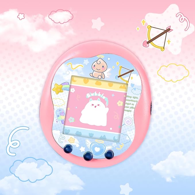 Holographic Laser Faceplate Sticker for Tamagotchi Uni, Self-Adhesive DIY Face Plate Decal, Shimmering Protective Skin for Virtual Pet - (for uni-Angel Blue)