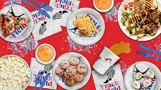 Track and Field Birthday Party Supplies Set Plates Napkins Cups Tableware Kit for 16