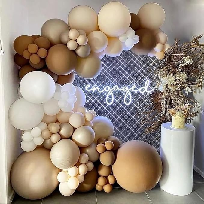 Cow Brown Balloons, 60Pcs 12 Inch Cow Print Coffee White Metallic Gold Latex Balloon, Tan Nude Neutral Beige Helium Balloons for Farm Western Theme Cowboys Cowgirls Birthdays Baby Shower Party Decor