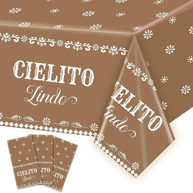 3pcs Mexican Fiesta Tablecloth, 54 x 108 inch Mexican Fiesta Party Supplies Decorations, Mexican Disposable Plastic Tablecloth, Birthdays, Mexican-Themed Party Supplies