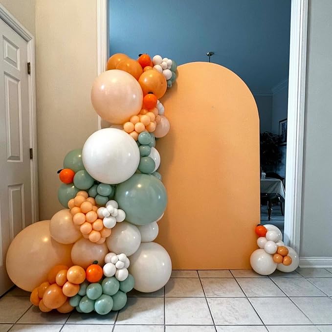 Dusty Green Orange Balloon,Brown Nude Jungle Safari Wild Woodland Balloon, Olive Green Orange Cream Balloons for Neutral Baby Shower Bridal Shower Gender Reveal Birthday Fall Party Decorations