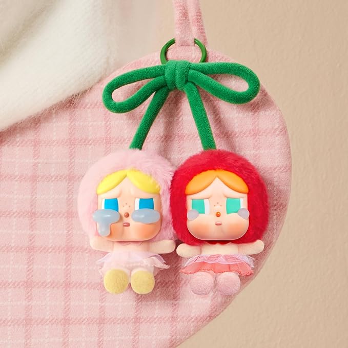 POP MART Crybaby Crying for Love Series-Vinyl Plush Hanging Card (Love You Cherry Much), Toys for Modern Home Decor, Collectible Toy Set for Desk Accessories, 1PC