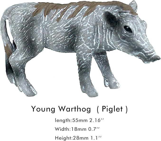 FUNSHOWCASE African Jungle Animals Toy Warthogs Figure Realistic Plastic Figurine Playset Lot 3-Piece
