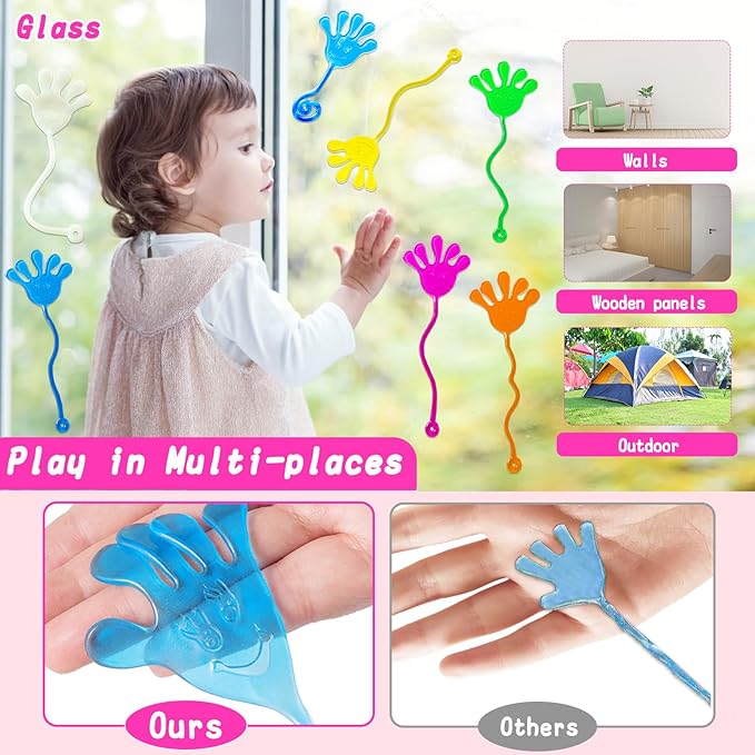 28Pack Glow In Dark Sticky Hands Toys Easter Egg Basket Fillers For Kids Easter Party Favors Classroom Exchange Gifts School Supplies Prizes Goodie Bag Stuffers Stretchy Bulk Toys