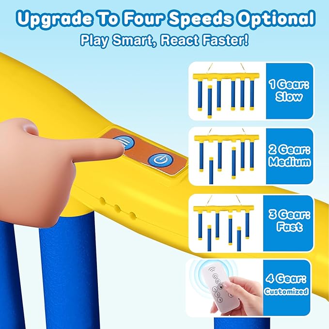 Hand Speed Challenge Game - Reflex Drop Sticks with Voice Prompts, 3 Speed Modes, USB Rechargeable, Family Party Toys for Kids & Adults-Blue